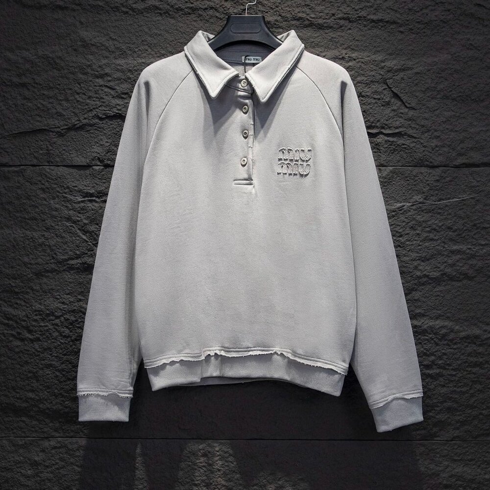 Miu Miu Women Business Sports Casual Gray Top